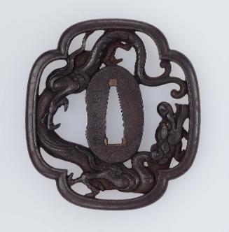 Tsuba with design of rain dragon