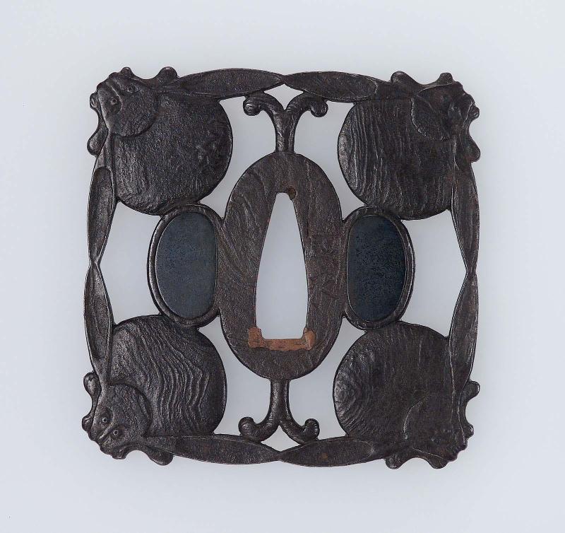 Tsuba with design of four stylized hares