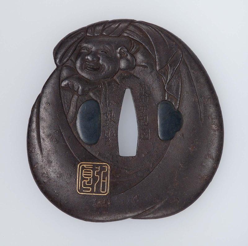 Tsuba in the form of Hotei and his sack