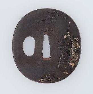 Tsuba with design of Chohi and Kan'u (Zhang Fei and Guanyu), from the Sangokushi (Sanguozhi)