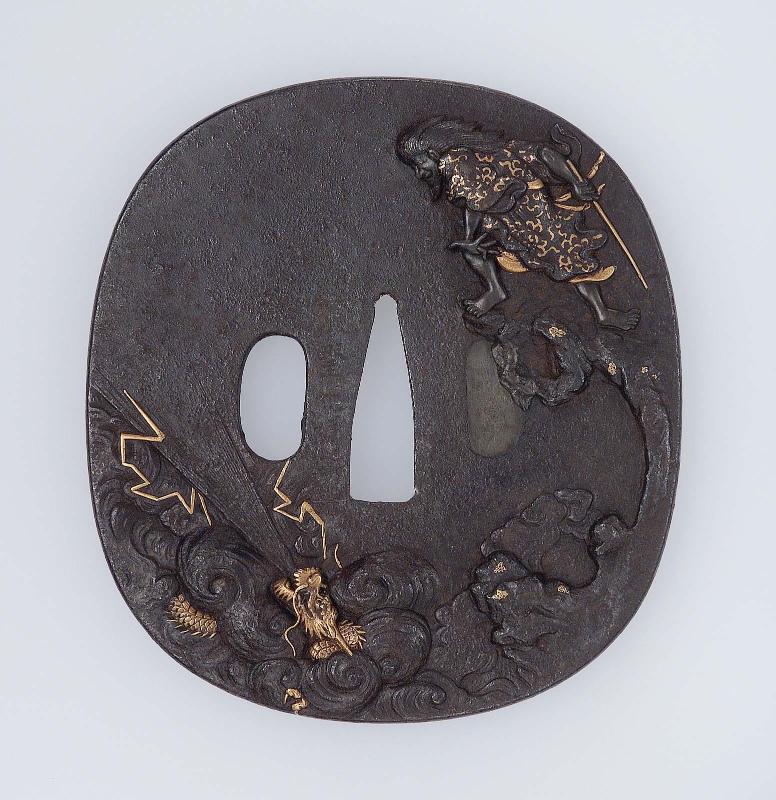 Tsuba with design of Susano-o no Mikoto confronting a dragon