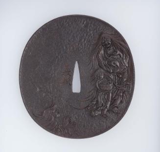 Tsuba with design of a family of drunken shojo