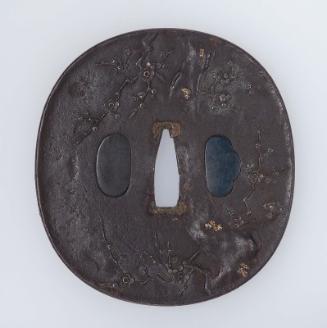 Tsuba with design of ancient plum tree