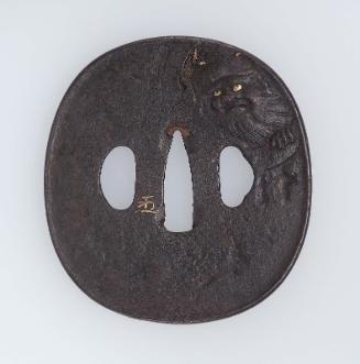 Tsuba with design of Shoki and oni