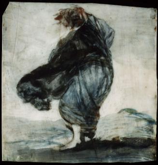 Woman with Clothes Blowing in the Wind