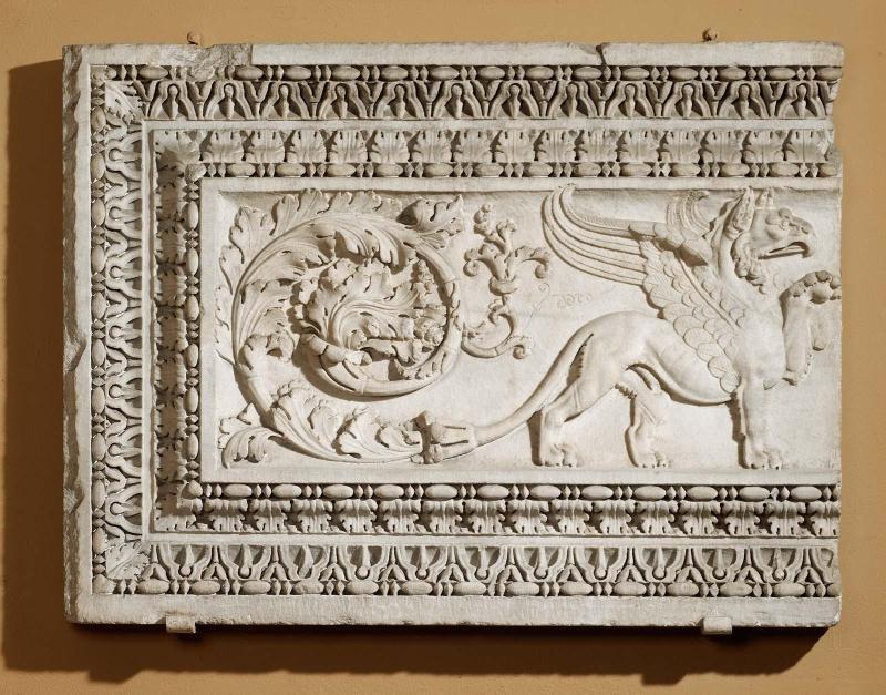 Architectural panel with a griffin