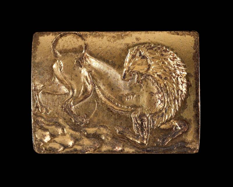Bead rectangular, with intaglio