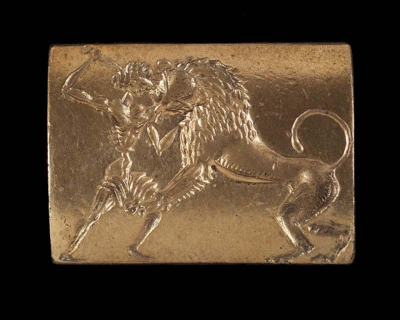 Bead, rectangular, with intaglio
