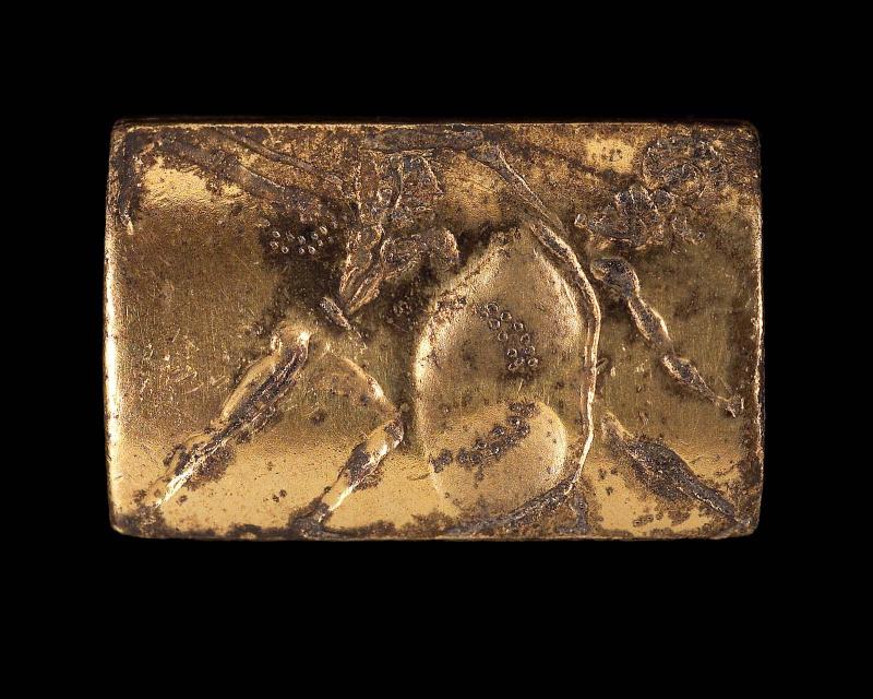 Bead, rectangular, with intaglio