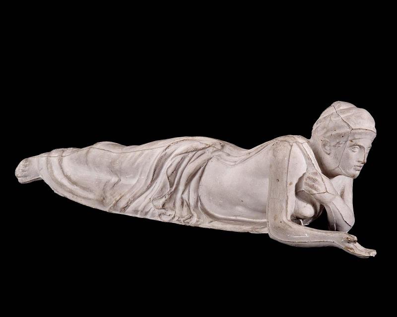Prone woman from west pediment, Temple of Zeus at Olympia