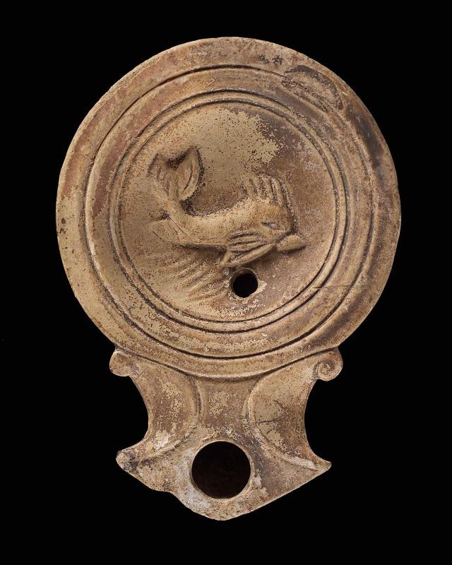 Lamp with dolphin