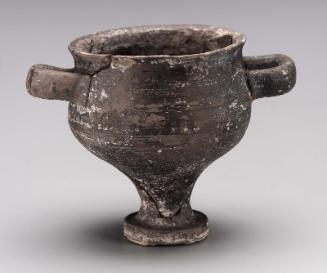 Two-handled bucchero cup