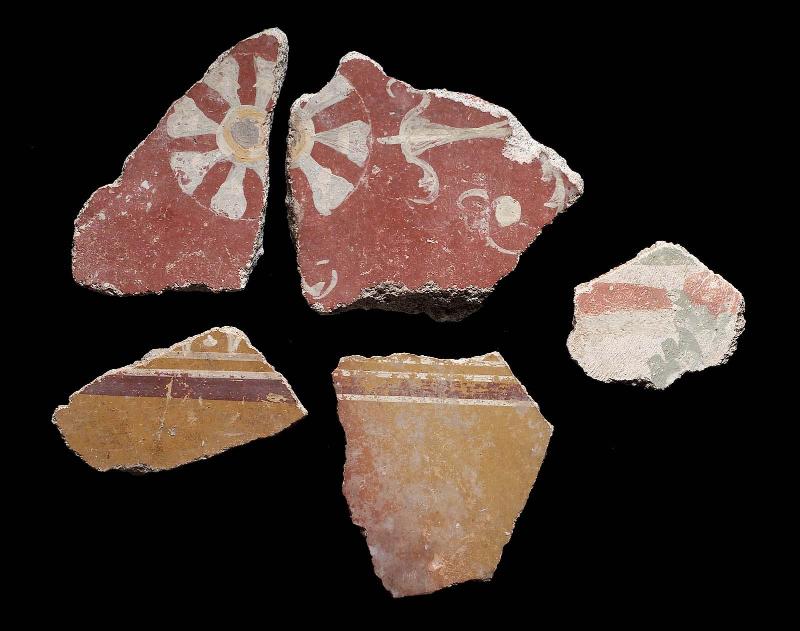 Fragments of painting on plaster