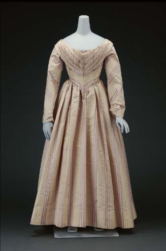 Dress of white silk moire