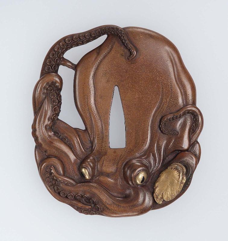 Tsuba in the form of an octopus