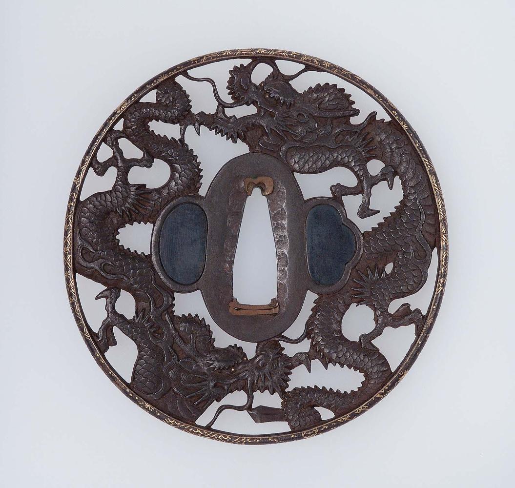 Tsuba with design of dragons