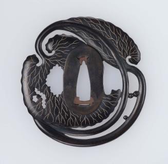 Tsuba with design of two leaves