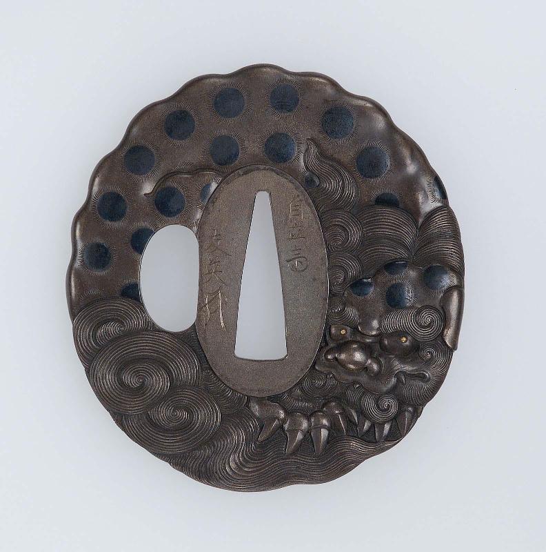 Tsuba in the form of a crouching shishi