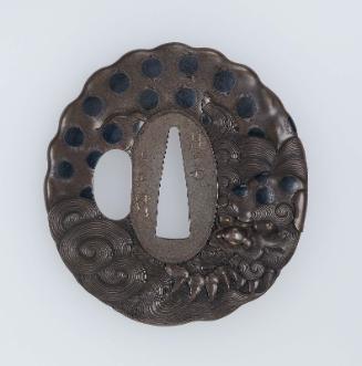 Tsuba in the form of a crouching shishi