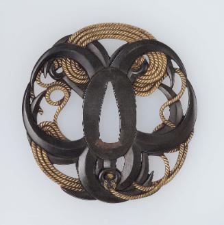 Tsuba with design of ropes and anchors