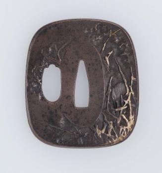 Tsuba with design of egret and reeds