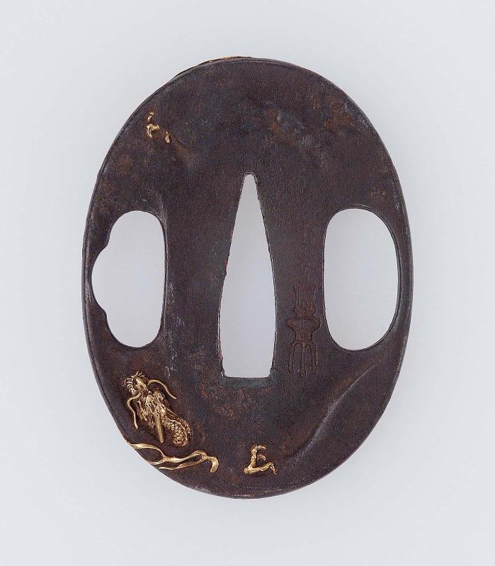 Tsuba with design of dragons