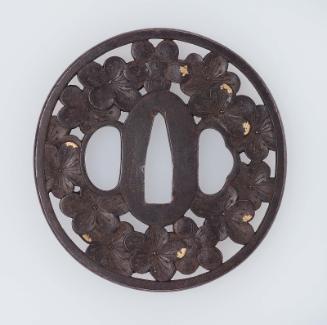 Tsuba with design of plum blossom
