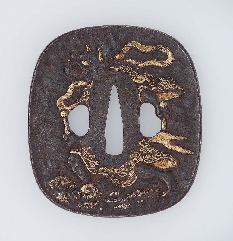 Tsuba with design of two demons