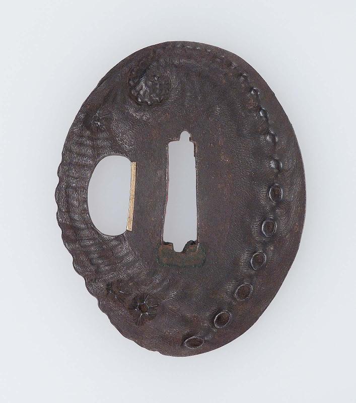 Tsuba in the form of an awabi shell