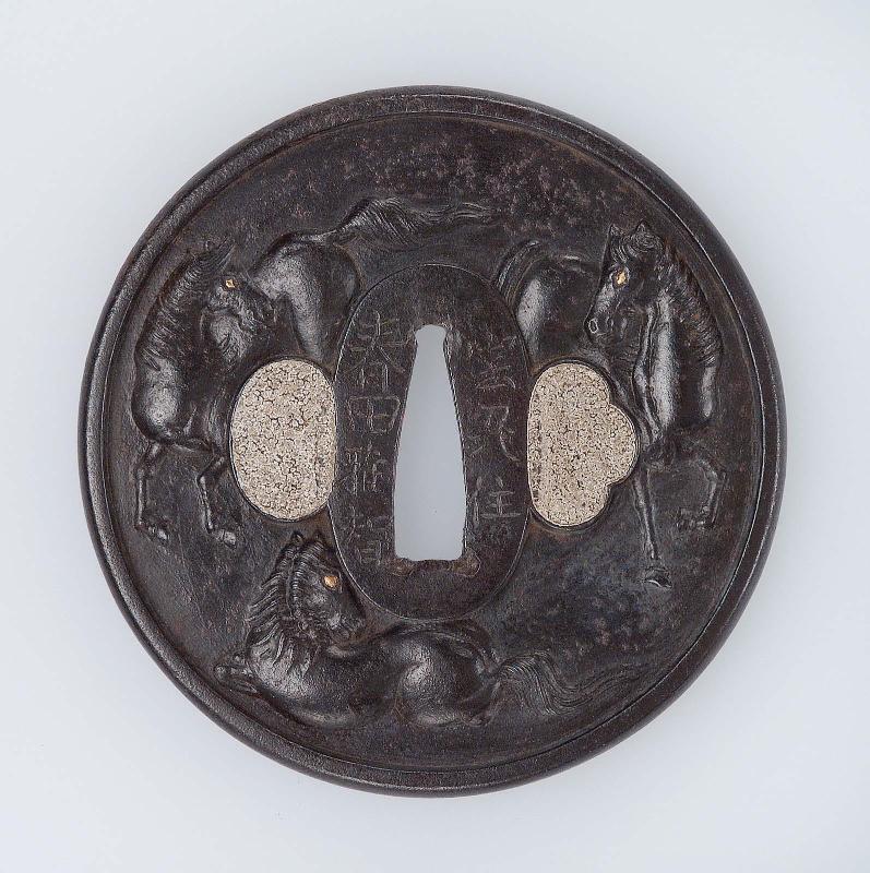 Tsuba with design of horses