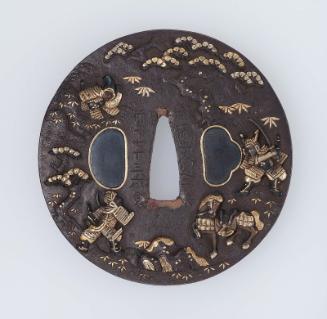 Tsuba with design of samurai