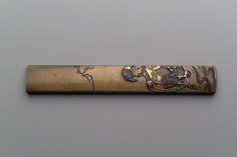 Kozuka with design of Chinese sage leading a horse
