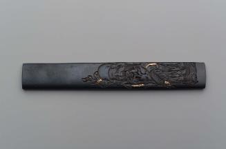 Kozuka with design of Jurojin, with staff, scroll and fan