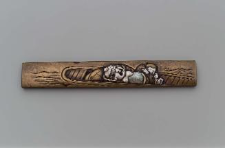 Kozuka with design of Hotei and a Chinese boy in a boat