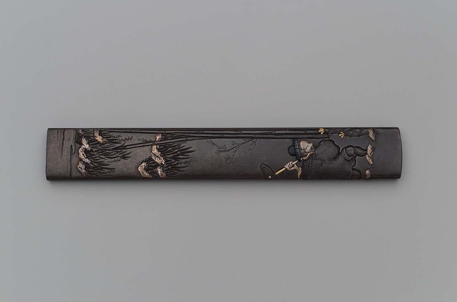 Kozuka with design of Moso cutting bamboo shoots