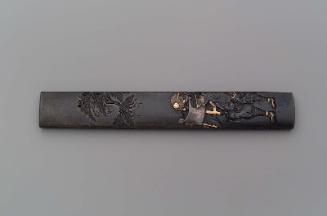 Kozuka with design of Benkei and Yoshitsune with a subscription list  (kanjincho)