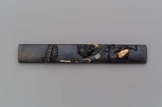 Kozuka with design of male dancer with an umbrella