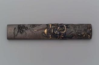 Kozuka with design of Chohi on horseback crossing a bridge