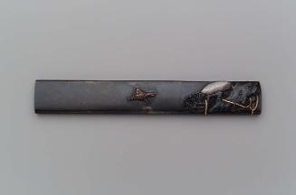Kozuka with design of bird, tree and moon