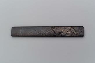 Kozuka with design of crane and waterplants