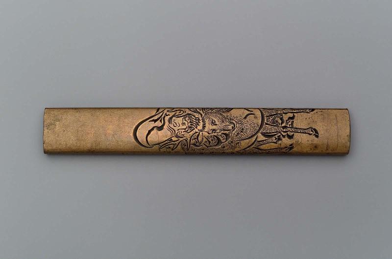Kozuka with design of Jurojin and a deer