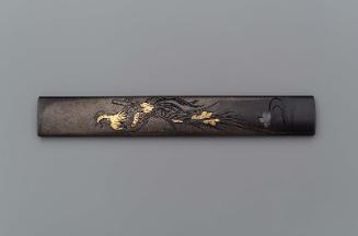 Kozuka with design of long-tailed rooster