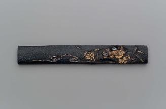 Kozuka with design of mandarin ducks, stream and daisies