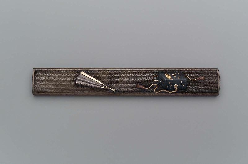 Kozuka with design of No mask-box and fan