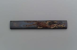 Kozuka with design of crayfish, ferns and pine needles