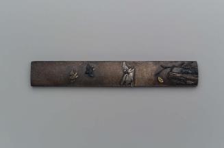 Kozuka with design of egret, chidori, boat-post and grasses