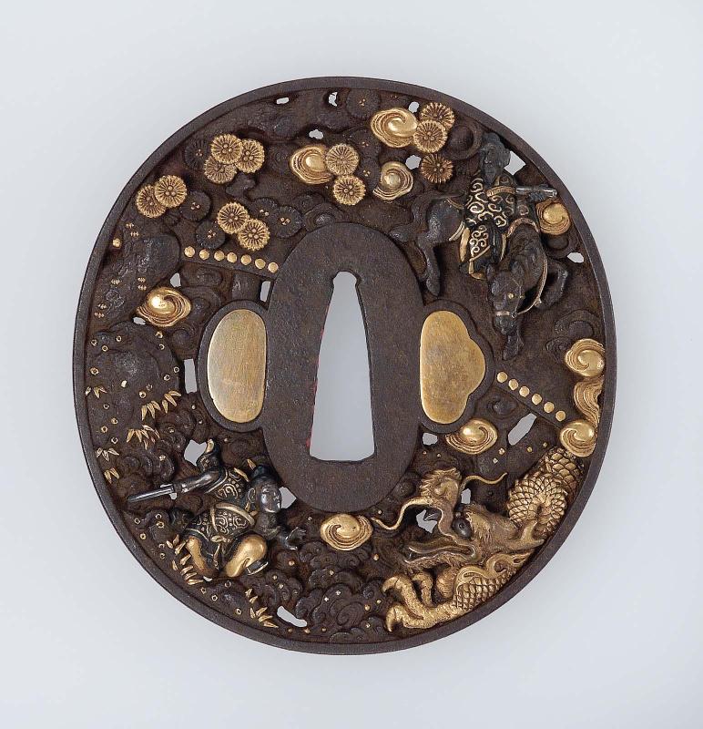 Tsuba with design of Choryo and Kosekiko