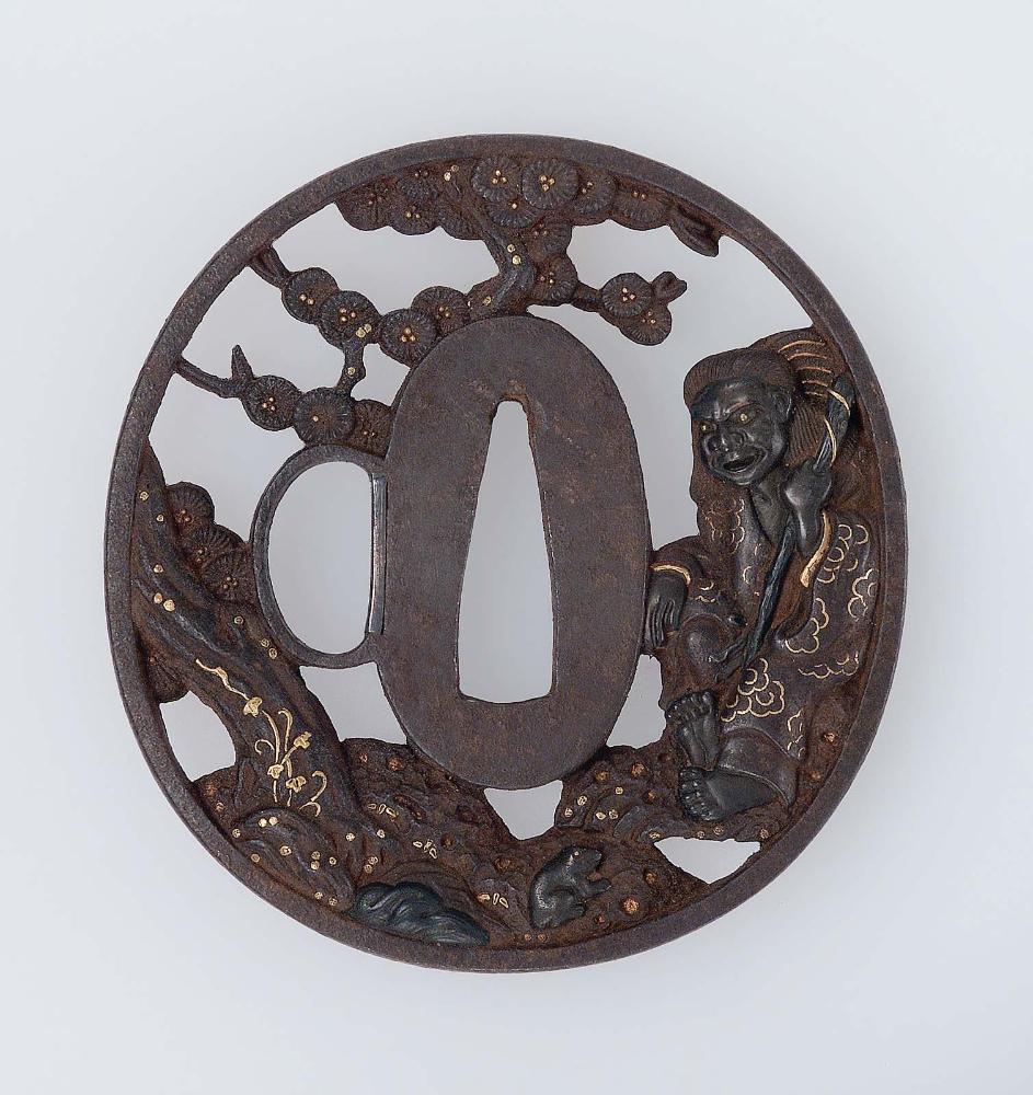 Tsuba with design of Gama sennin and toad