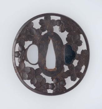 Tsuba with design of cherry blossoms