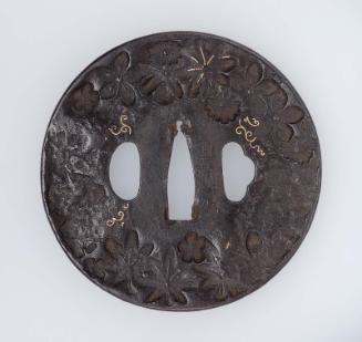 Tsuba with design of flower-blossoms